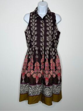 Coldwater Creek Vintage Floral Paisley Shirt Dress